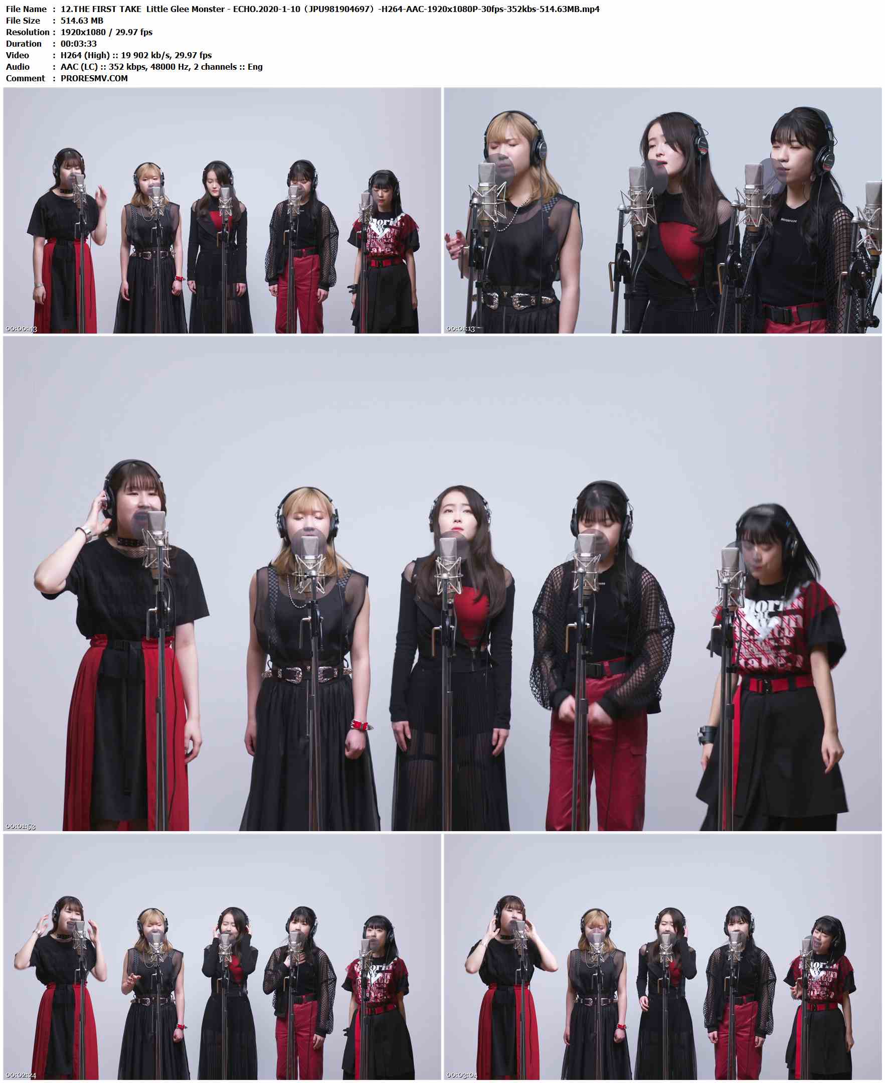 12.THE FIRST TAKE Little Glee Monster - ECHO.2020-1-10（JPU981904697）-H264-AAC-1920x1080P-30fps-352kbs-514.63MB官方MV_高清MV